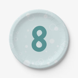 Beachy Birthday Bubbles Aquamarin Paper Plate Pappteller