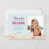 Beachy Birthday Mermaid Vielen Dank Lila Pink Blue Dankeskarte (Vorderseite)