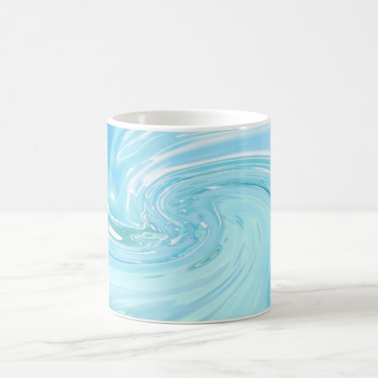 Beachy Blue Abstrakt Acrylic Pour Kaffeetasse (Mittel)