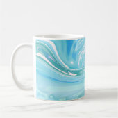 Beachy Blue Abstrakt Acrylic Pour Kaffeetasse (Links)