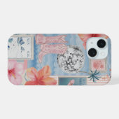 Beachy Blue Coquette Coastal Collage Preppy Cute iPhone 15 Hülle (Rückseite (Horizontal))