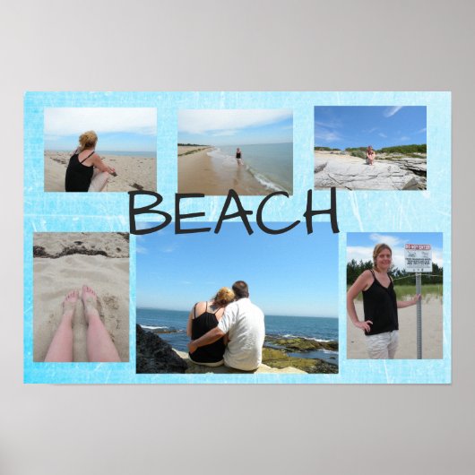 Beachy Blue Multi Picture Personalisiert Poster (Vorne)