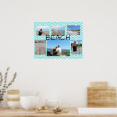 Beachy Blue Multi Picture Personalisiert Poster (Küche)