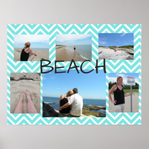 Beachy Blue Multi Picture Personalisiert Poster