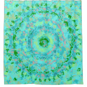 Beachy Blue und Green Abstrakt Duschvorhang (Vorderseite)