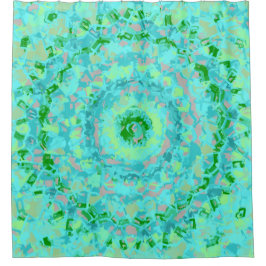 Beachy Blue und Green Abstrakt Duschvorhang