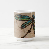 Beachy Blue und Green Dragonfly Flit Kaffeetasse (Mittel)
