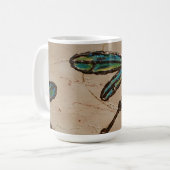 Beachy Blue und Green Dragonfly Flit Kaffeetasse (Vorderseite Links)