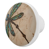 Beachy Blue und Green Dragonfly Flit Keramikknauf (Rechts)