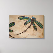 Beachy Blue und Green Dragonfly Flit Leinwanddruck (Vorderseite)