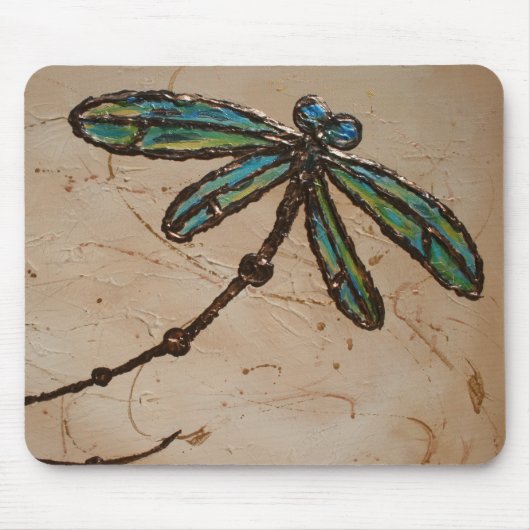 Beachy Blue und Green Dragonfly Flit Mousepad (Vorne)