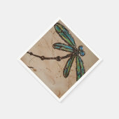 Beachy Blue und Green Dragonfly Flit Serviette (Ecke)
