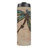 Beachy Blue und Green Dragonfly Flit Thermosbecher (Vorderseite)