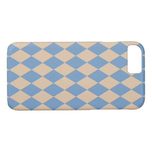 Beachy Blue und Tan Harlequin Case-Mate iPhone Hülle (Rückseite (Horizontal))