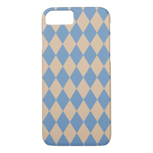 Beachy Blue und Tan Harlequin Case-Mate iPhone Hülle (Rückseite)