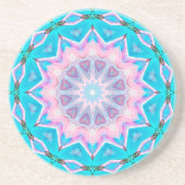 Beachy Boho Liebe Mandala Pink & Blue Mandala Getränkeuntersetzer (Vorne)
