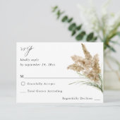 Beachy Boho Pampas Grass on Meal UAWG RSVP Karte (Stehend Vorderseite)