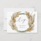 Beachy Boho Pampas Grass w Meal UAWG 2 RSVP Karte (Vorderseite)