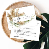Beachy Boho Pampas Grass w Meal UAWG RSVP Karte