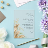 Beachy Boho Pampas Grass Wedding 2 Acryleinladungen (In Situ (Hochzeit))