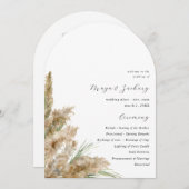 Beachy Boho Pampas Grass Wedding Program Arch Einladung (Vorne/Hinten)