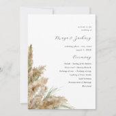 Beachy Boho Pampas Grass Wedding Programm (Vorderseite)