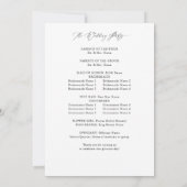 Beachy Boho Pampas Grass Wedding Programm (Rückseite)