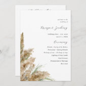 Beachy Boho Pampas Grass Wedding Programm (Vorne/Hinten)