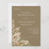 Beachy Boho Pampas Grass Wedding V2 - Taupe Einladung (Vorderseite)