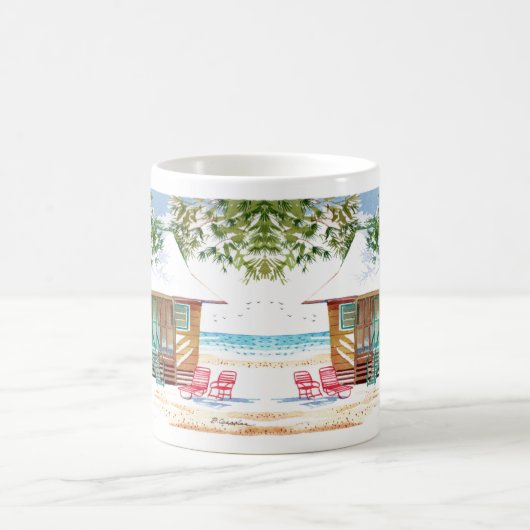 Beachy Brown Hütte Fort Myers Beach Tasse (Mittel)