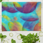Beachy Bubbles Artsy Abstract Kitchen Towel Geschirrtuch (Gefaltet)