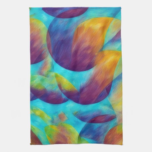 Beachy Bubbles Artsy Abstract Kitchen Towel Geschirrtuch (Vertikal)