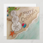 Beachy Christmas Card Feiertagskarte (Vorne/Hinten)