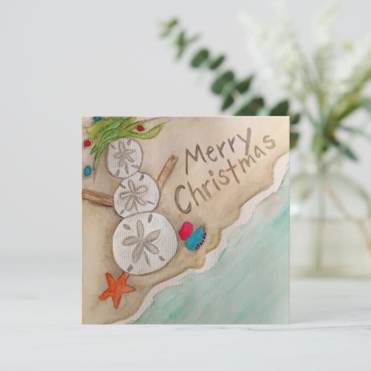 Beachy Christmas Card Feiertagskarte (Stehend Vorderseite)