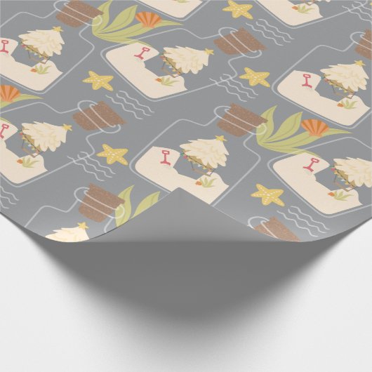 Beachy Christmas Sand Pail Geschenkpapier (Ecke)