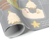 Beachy Christmas Sand Pail Geschenkpapier (Rolleneckpunkt)