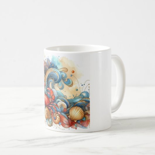 Beachy Crab Coffee Cup Kaffeetasse (VorderseiteRechts)