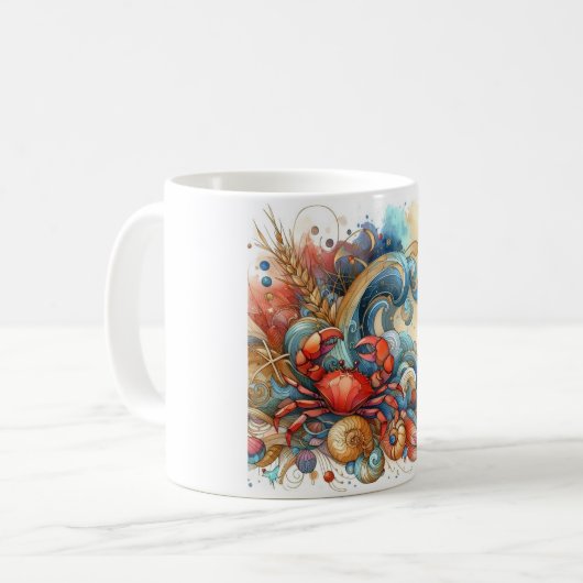 Beachy Crab Coffee Cup Kaffeetasse (Vorderseite Links)