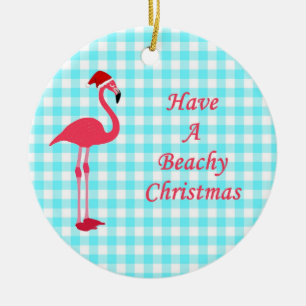 Beachy Flamingo Weihnachtsdekoration Keramik Ornament
