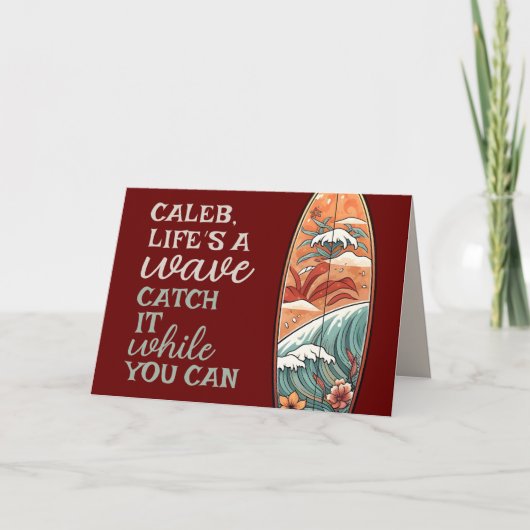 Beachy Hawaiian Surf Abschluss Karte (Vorderseite)