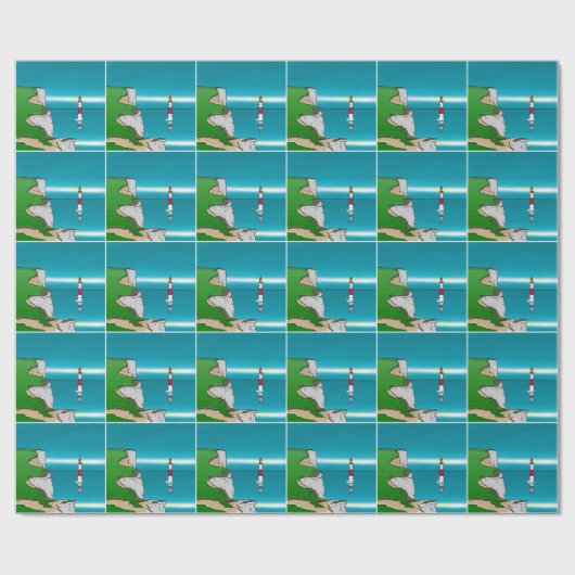 Beachy Head Leuchtturm und Cliff Top Geschenkpapier (Flach)