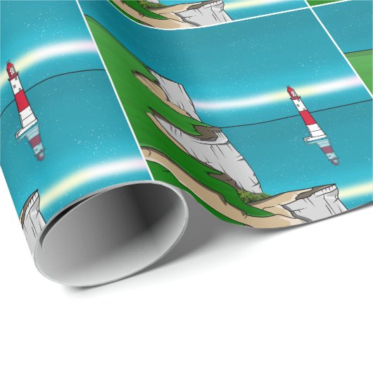 Beachy Head Leuchtturm und Cliff Top Geschenkpapier (Rolleneckpunkt)