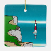 Beachy Head Leuchtturm und Cliff Top Keramikornament (Rückseite)