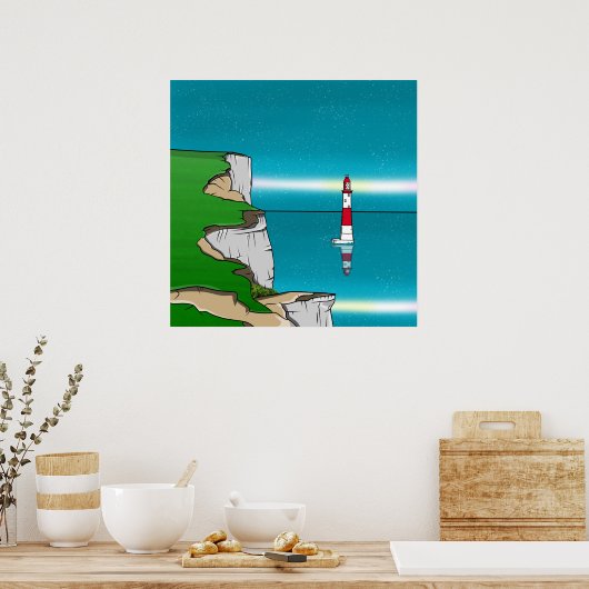 Beachy Head Leuchtturm und Cliff Top Poster (Küche)