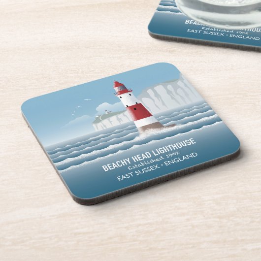 Beachy Head Lighthouse Getränkeuntersetzer (Linke Seite)