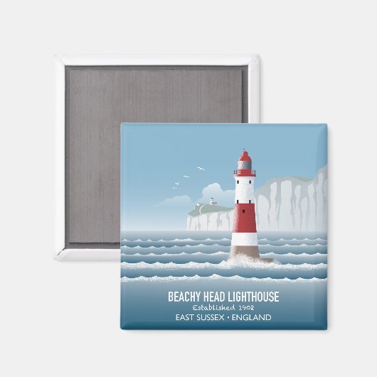 Beachy Head Lighthouse Magnet (Vorderseite/Rückseite)