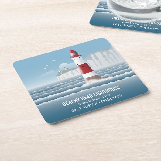 Beachy Head Lighthouse Rechteckiger Pappuntersetzer (angewinkelt)