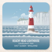 Beachy Head Lighthouse Rechteckiger Pappuntersetzer (Vorderseite)