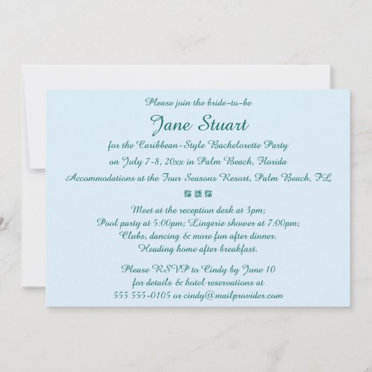 Beachy Illustration Einladung (Rückseite)