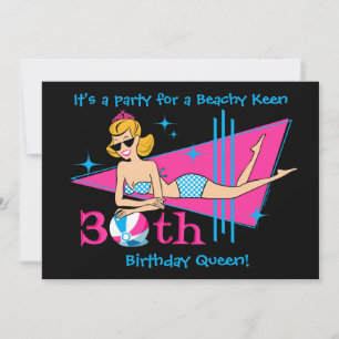 Beachy Keen 30. Geburtstag individuelle Einladunge Einladung